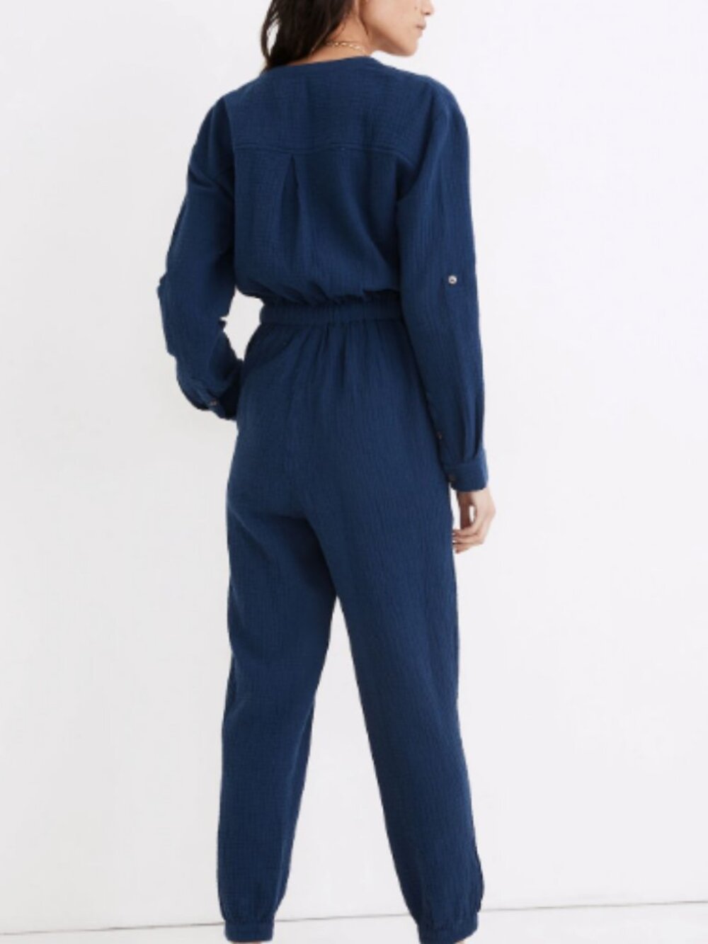 Madewell Lightspun Tapered-Leg Jumpsuit in Coastal Blue - Size 2 - Picture 2 of 15
